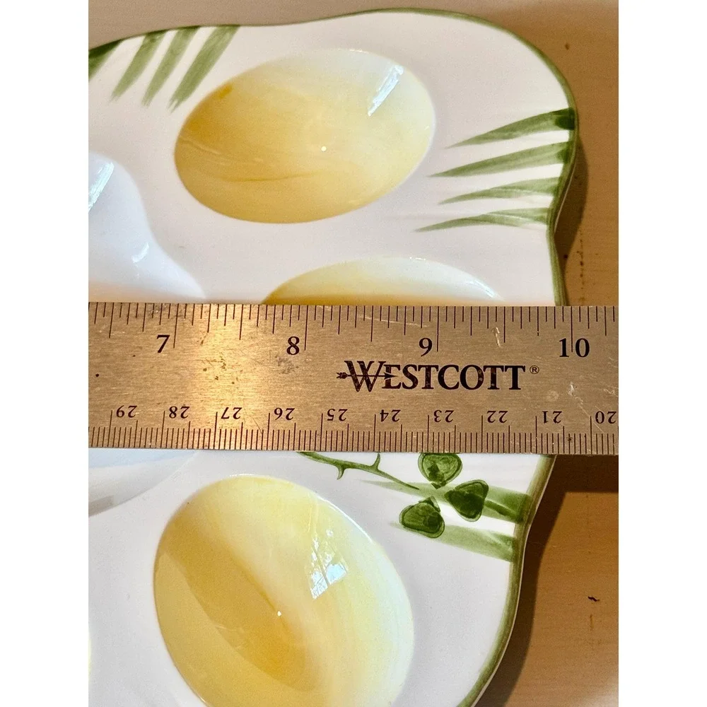 Vintage Chicken Deviled Egg Plate Shamrocks | Egg Platter | Retro St. Patrick's
